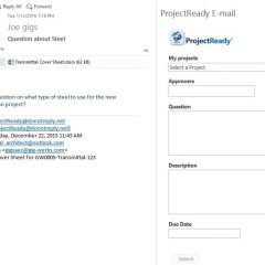 Outlook RFI Integration - Project Document Control Software